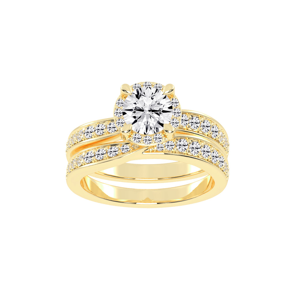 Halivana Petite Claw Round Cut Halo Lab Diamond Ring