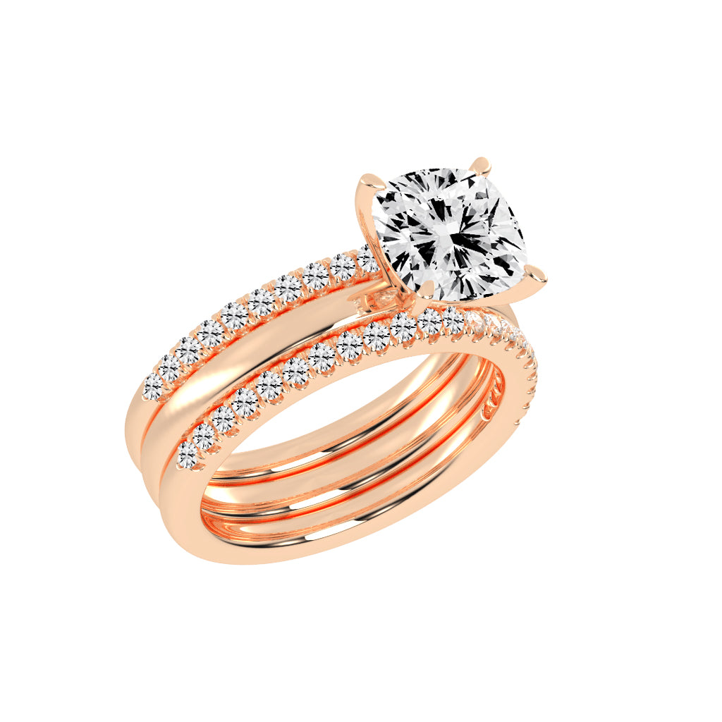 Eternissea Cushion Cut Engagement Lab Diamond Ring