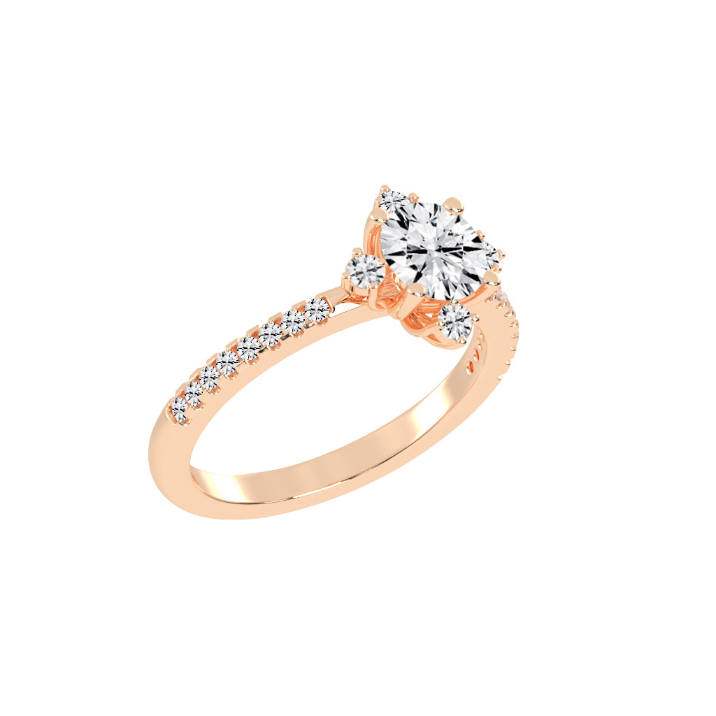 Radiavon Four Prong Round Cut Classic Lab Diamond Ring