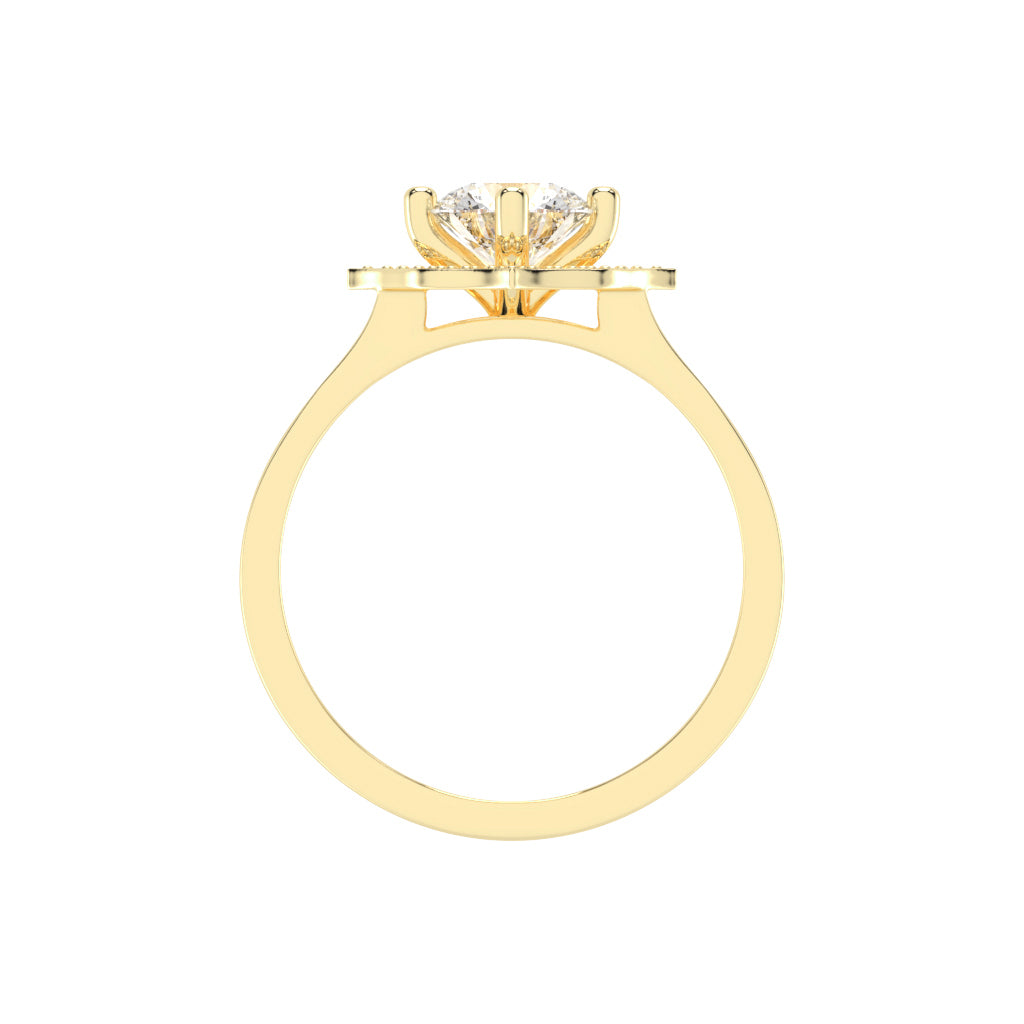 Halorena Four Prong Round Cut Halo Lab Diamond Ring