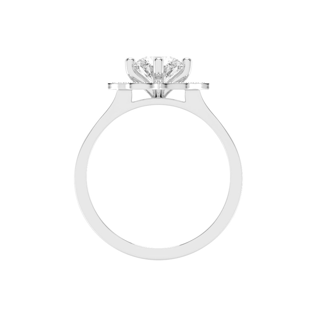 Halorena Four Prong Round Cut Halo Lab Diamond Ring