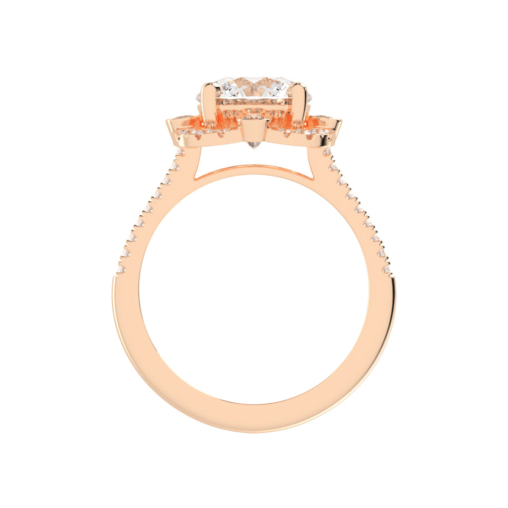 Halorex Accent Stone Round Cut Halo Lab Diamond Ring