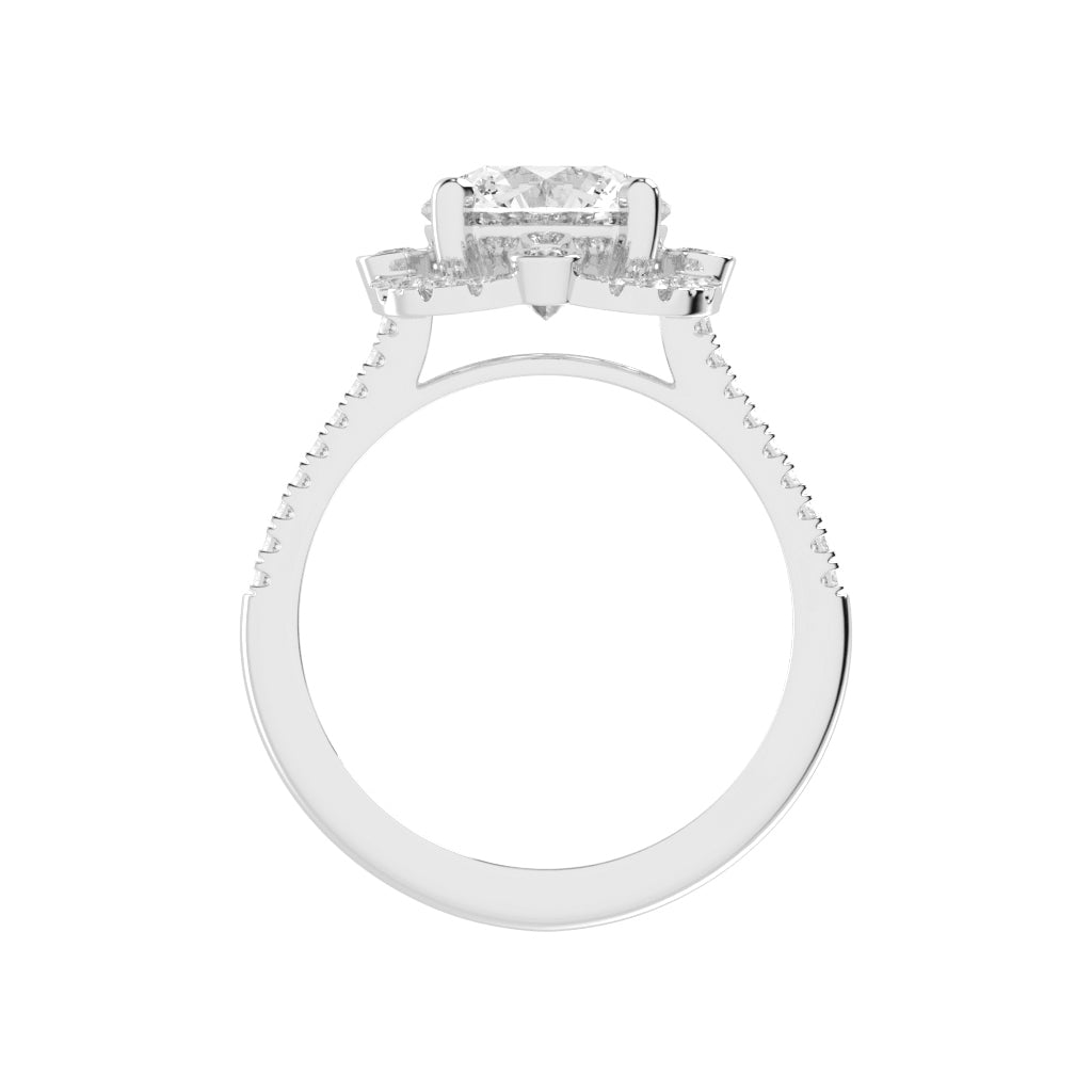 Halorex Accent Stone Round Cut Halo Lab Diamond Ring