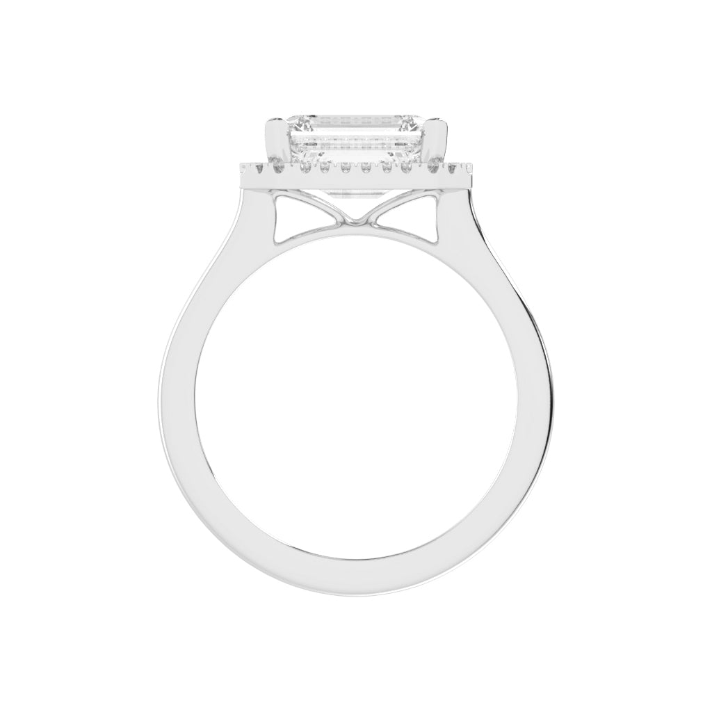 Halaira Emerald Cut Halo Lab Diamond Ring