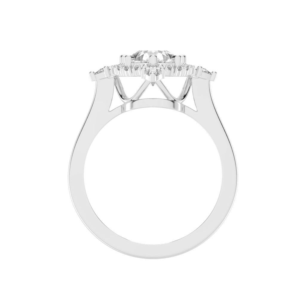 Halistine Halo Cluster Pear Cut Lab Diamond Ring