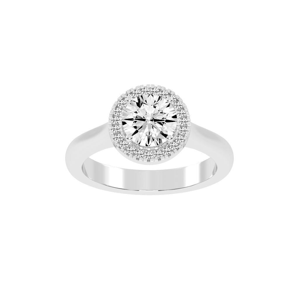 Haloetra Cathedral Shank Halo Lab Diamond Ring