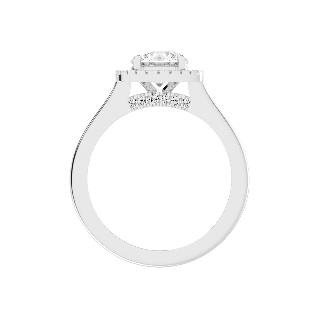 Haloetra Cathedral Shank Halo Lab Diamond Ring