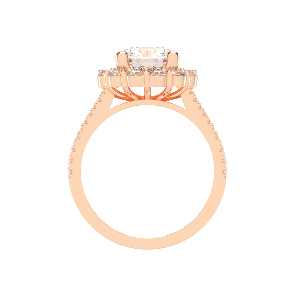 Halystira Standard Round Cut Halo Lab Diamond Ring