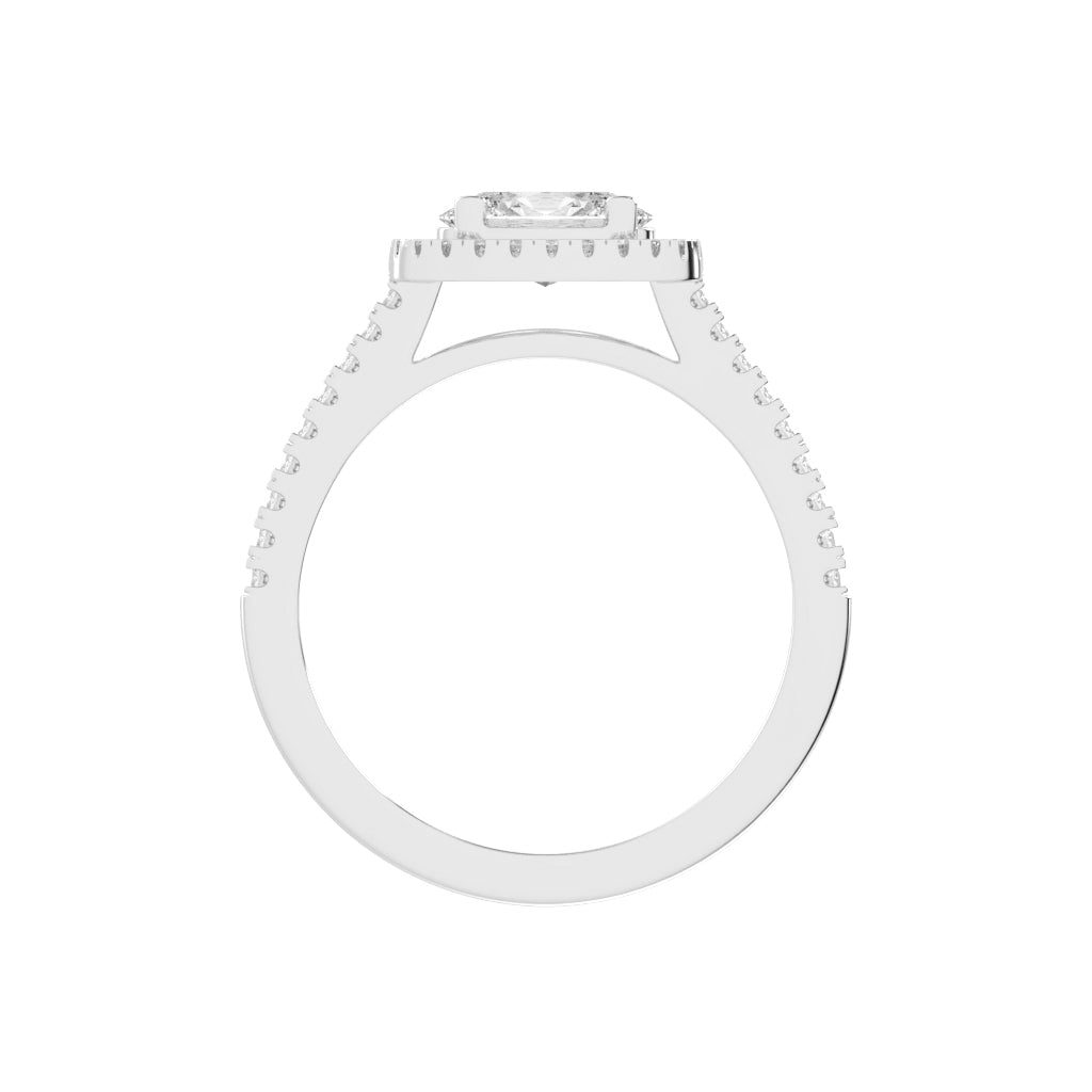 Halorva Four Prong Oval Cut Halo Lab Diamond Ring