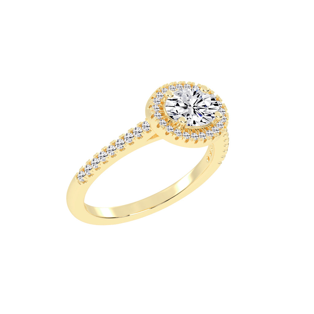 Halorva Four Prong Oval Cut Halo Lab Diamond Ring