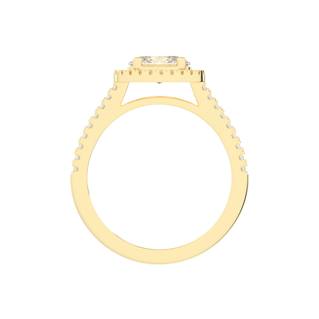 Halorva Four Prong Oval Cut Halo Lab Diamond Ring