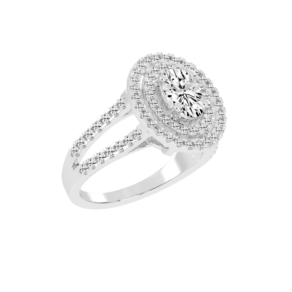 Glimvora Oval Cut Cocktail Lab Diamond Ring