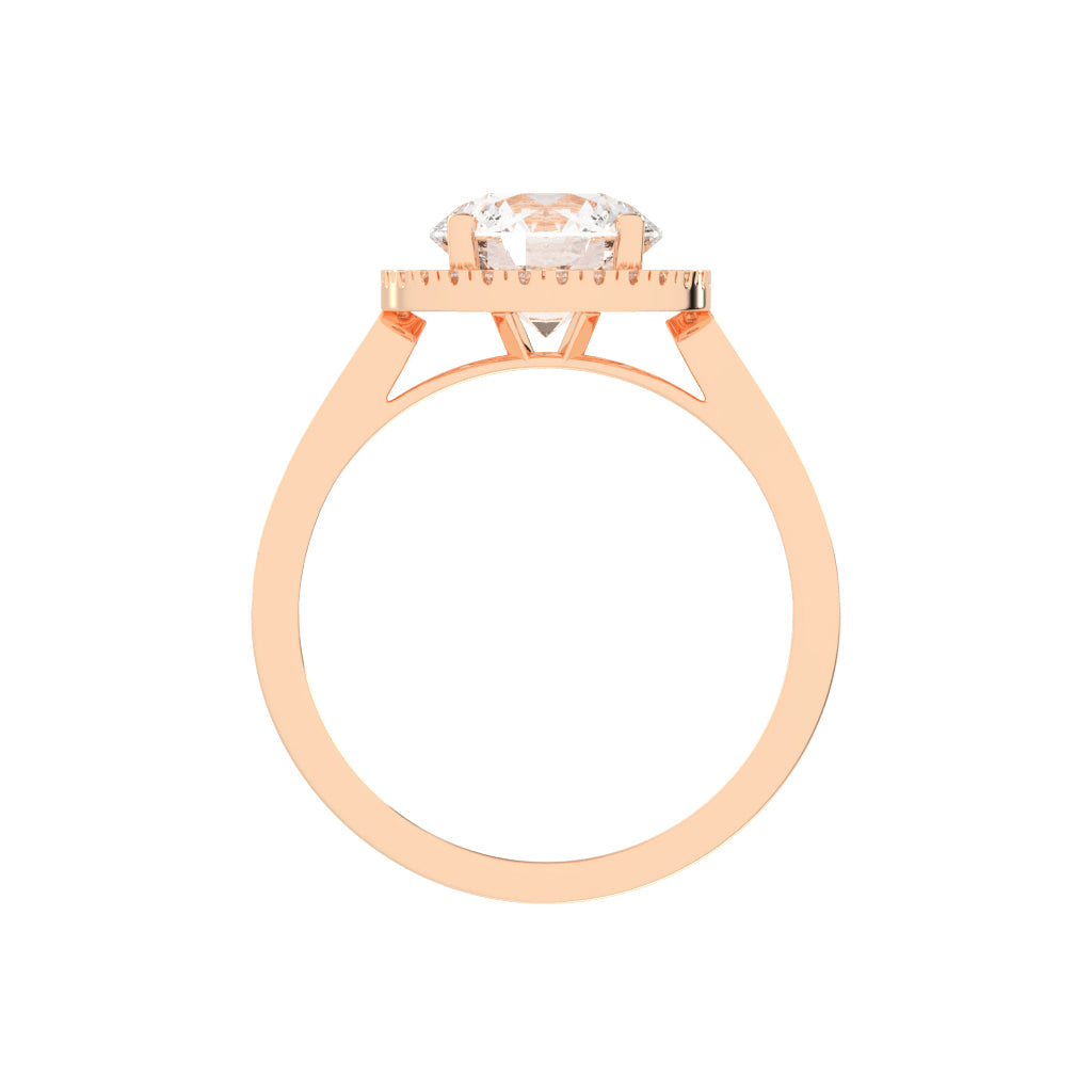 Halique Standard Round Cut Halo Lab Diamond Ring
