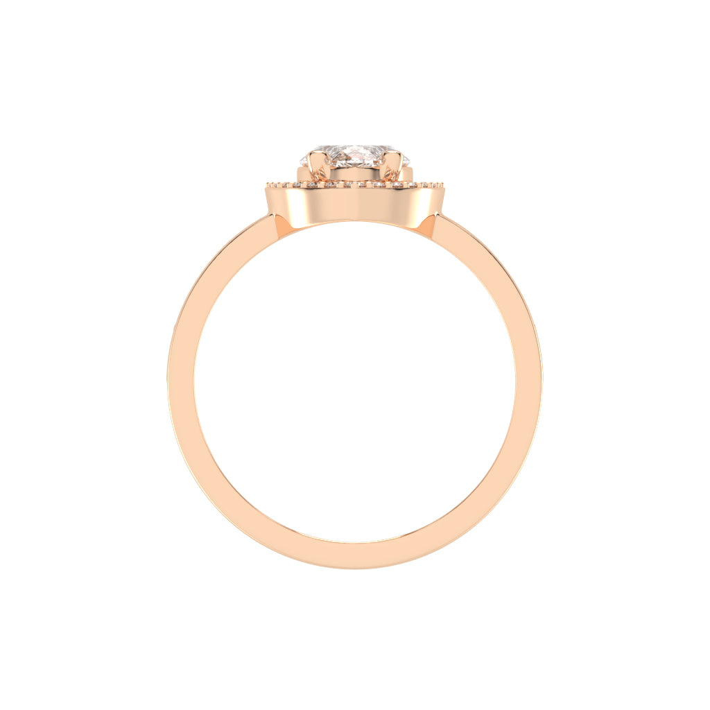 Haliana Marquise Four Prong Halo Lab Diamond Ring