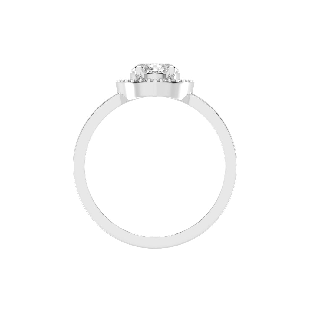 Haliana Marquise Four Prong Halo Lab Diamond Ring