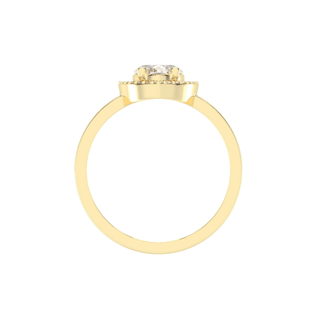 Haliana Marquise Four Prong Halo Lab Diamond Ring