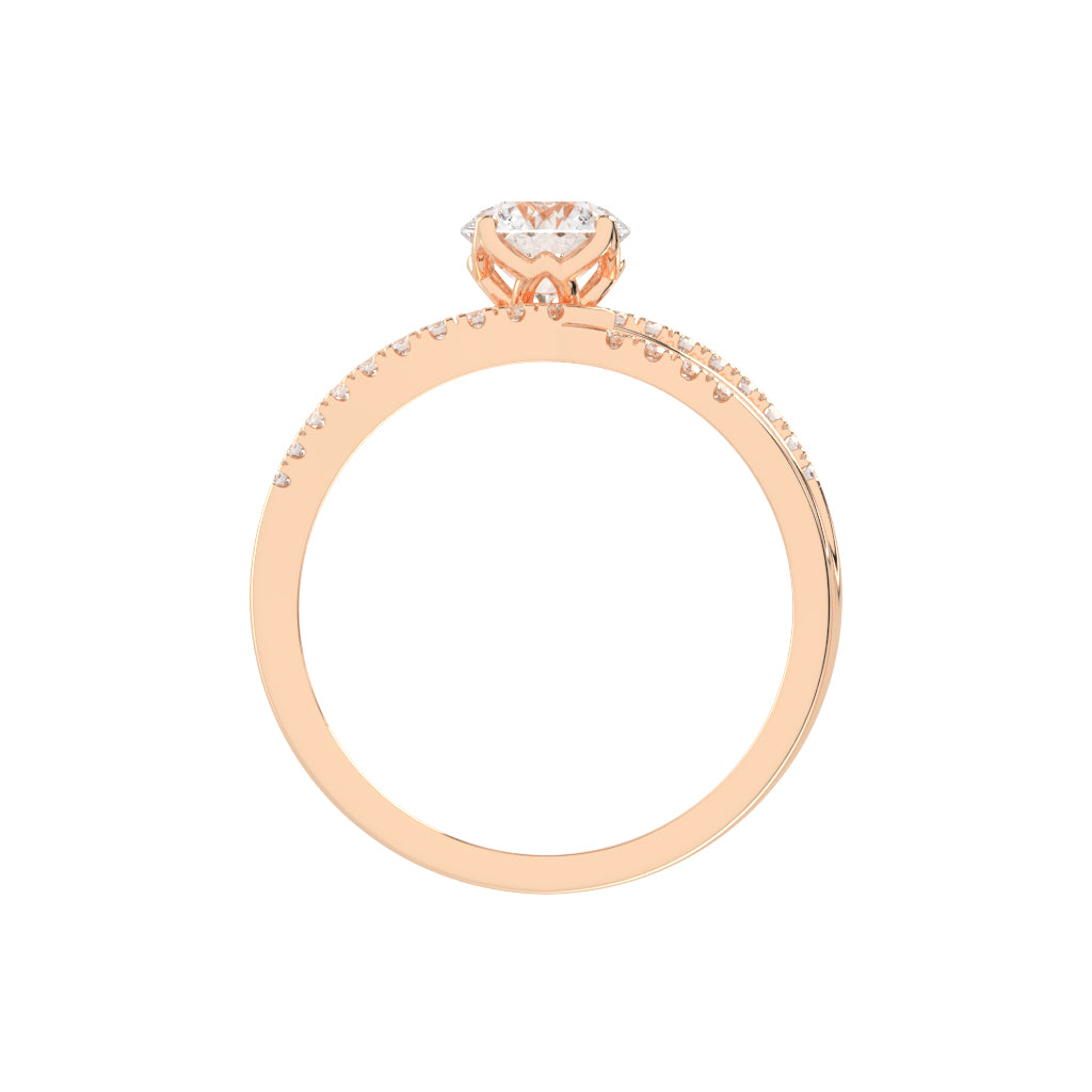 Valiantix Split Shank Round Cut Classic Lab Diamond Ring