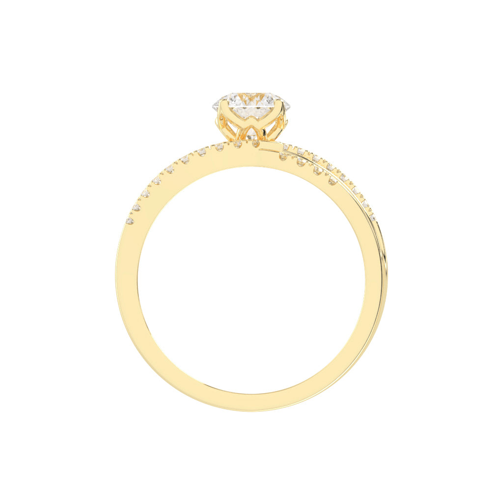 Valiantix Split Shank Round Cut Classic Lab Diamond Ring