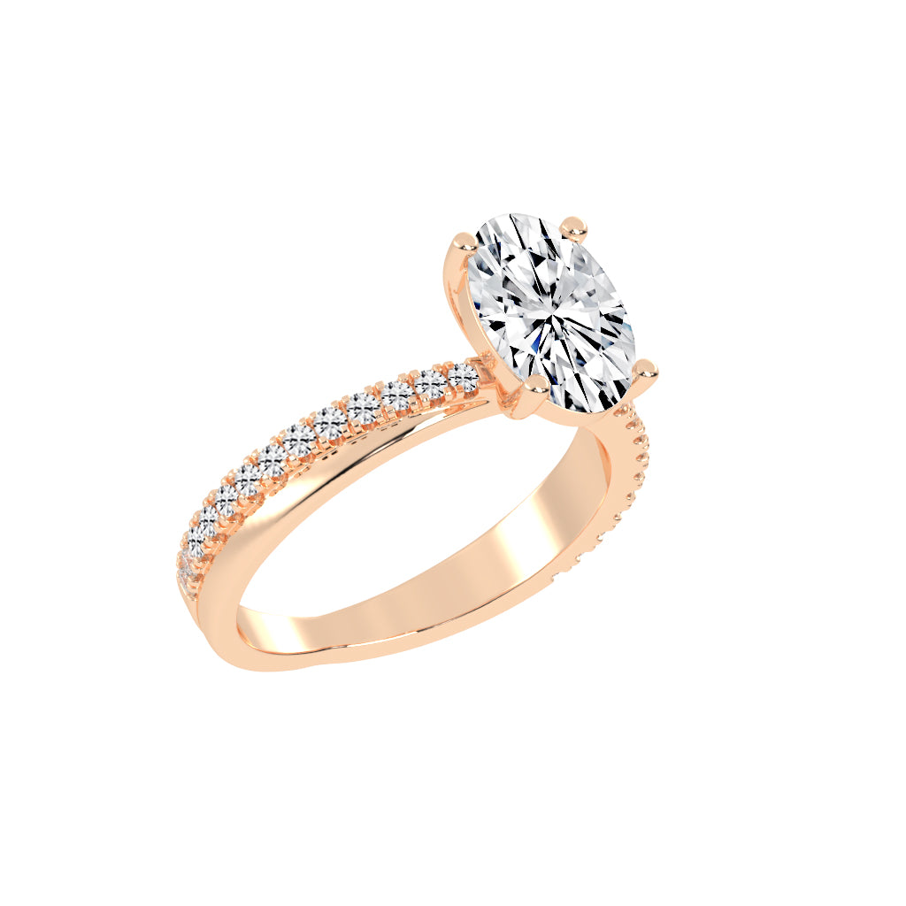 Enpromise Reversed Tapred Oval Cut Lab Diamond Ring