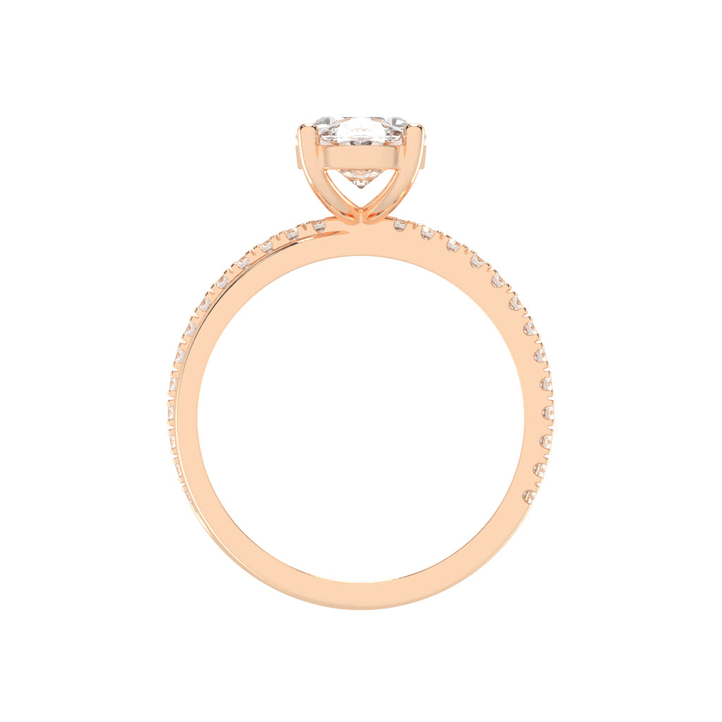 Enpromise Reversed Tapred Oval Cut Lab Diamond Ring