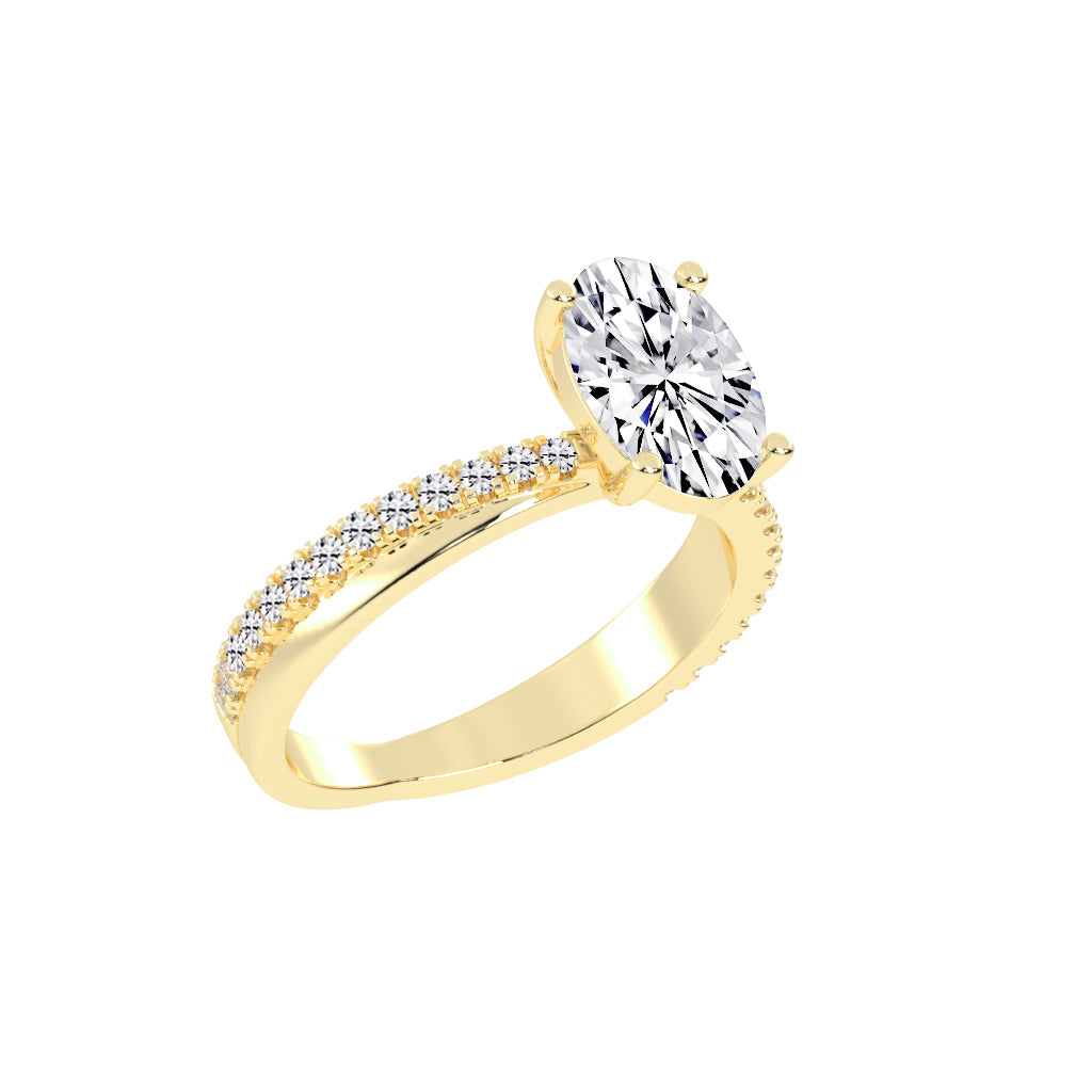Enpromise Reversed Tapred Oval Cut Lab Diamond Ring