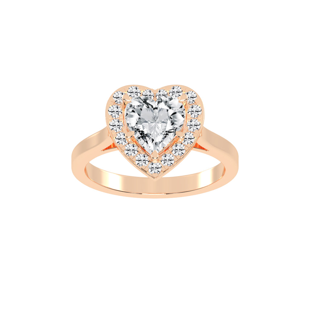 Halorissa Cathedral Heart Shape Halo Diamond Ring