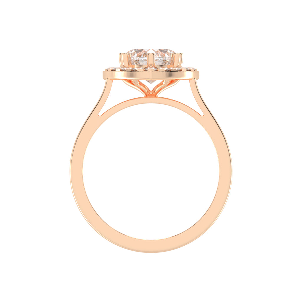 Halorissa Cathedral Heart Shape Halo Diamond Ring