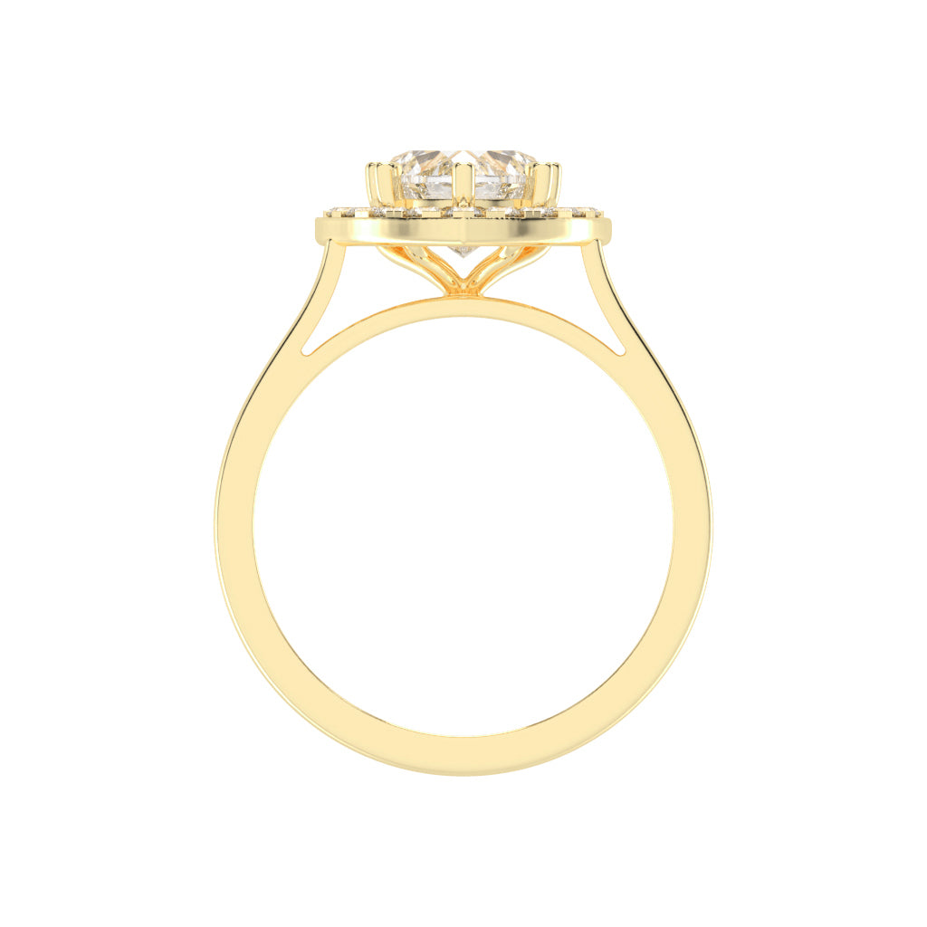 Halorissa Cathedral Heart Shape Halo Diamond Ring