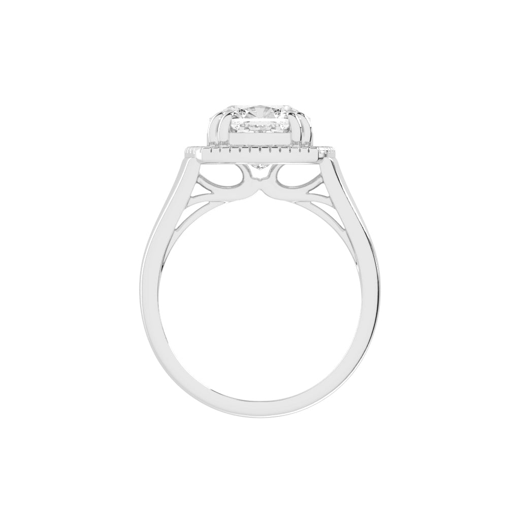 Glimerra Plain Band Cushion Cut Lab Diamond Ring