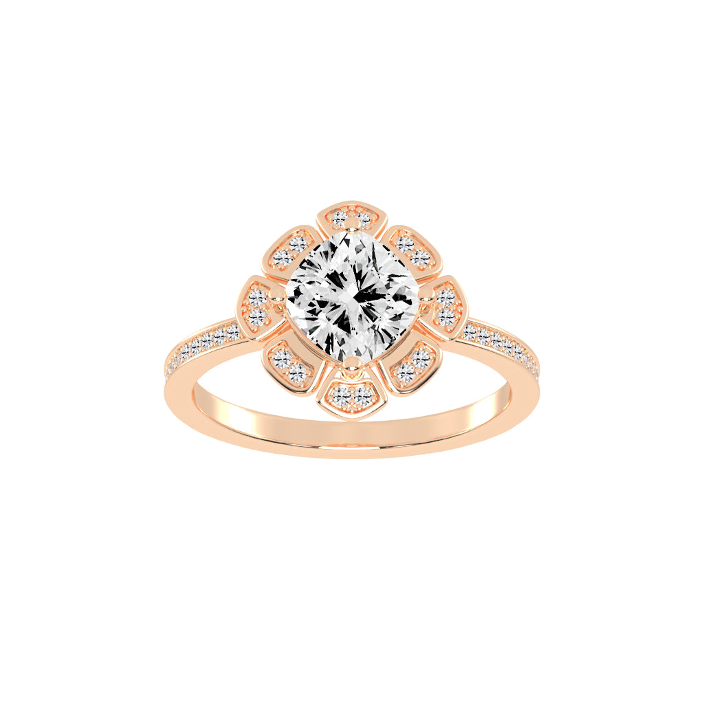 Luxviora Cushion Shape Casual Lab Diamond Ring