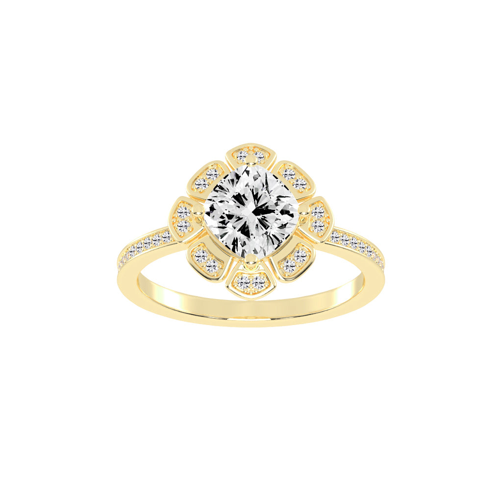 Luxviora Cushion Shape Casual Lab Diamond Ring