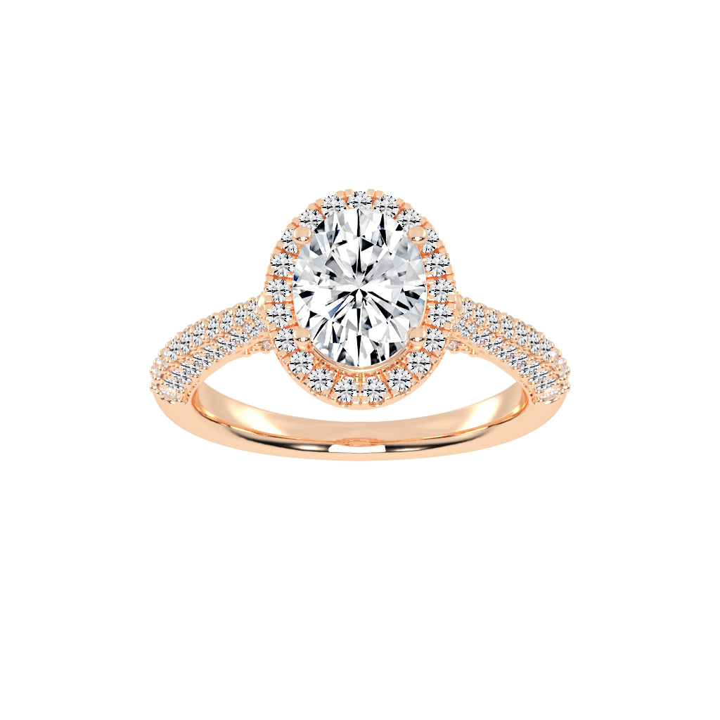 Halistar Oval Shape Halo Lab Diamond Ring