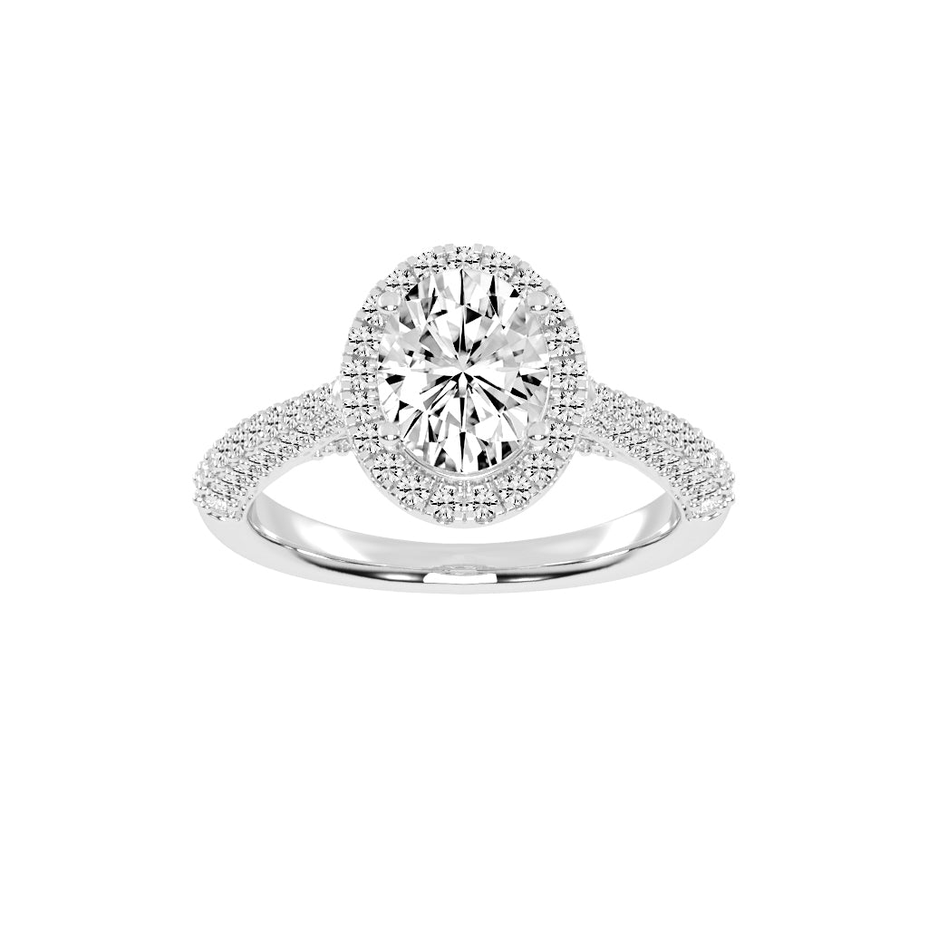 Halistar Oval Shape Halo Lab Diamond Ring