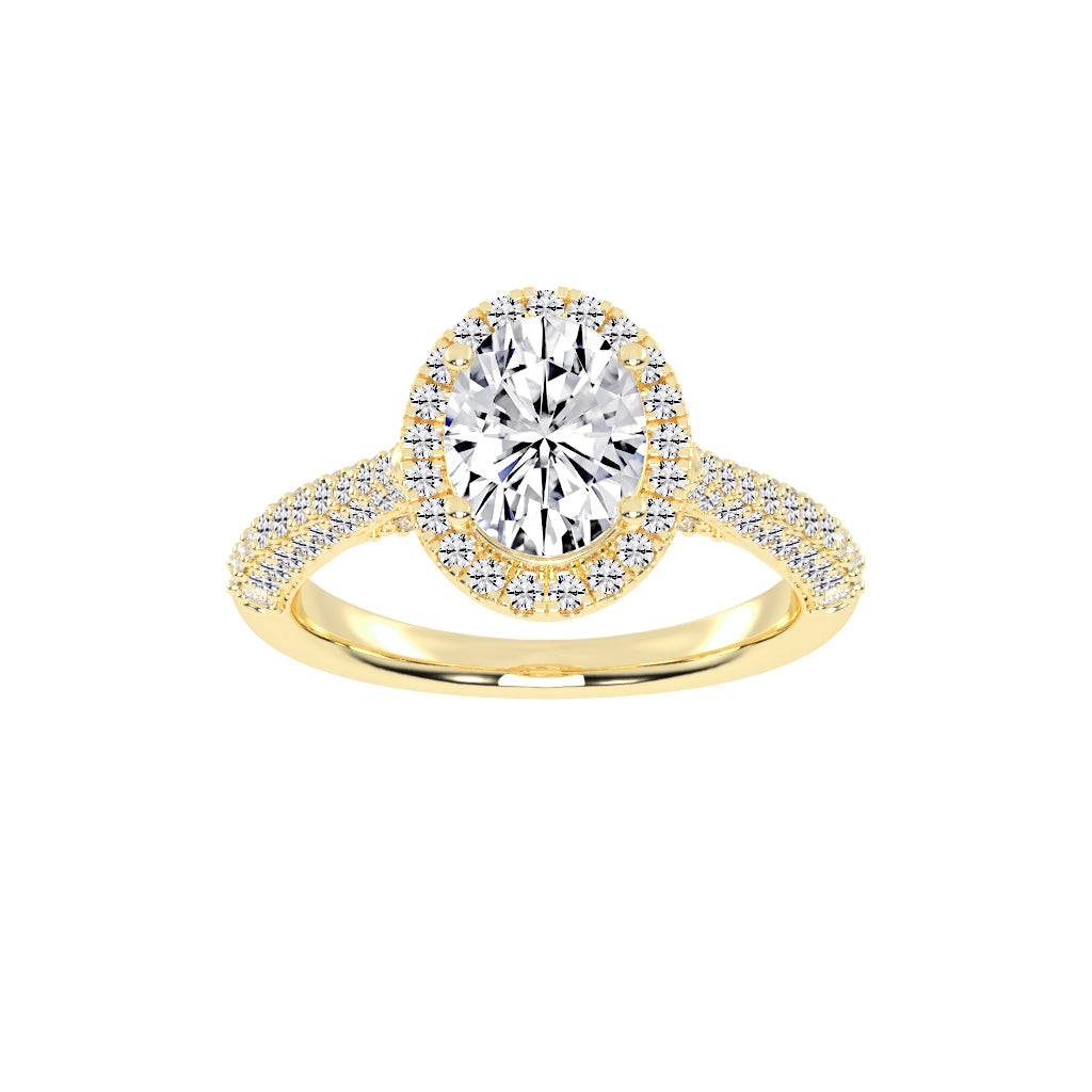 Halistar Oval Shape Halo Lab Diamond Ring
