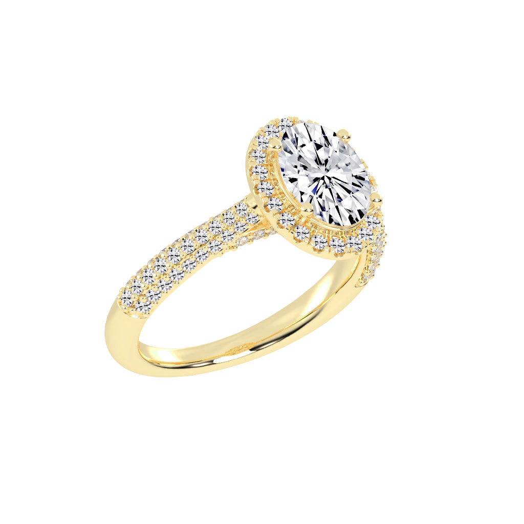 Halistar Oval Shape Halo Lab Diamond Ring