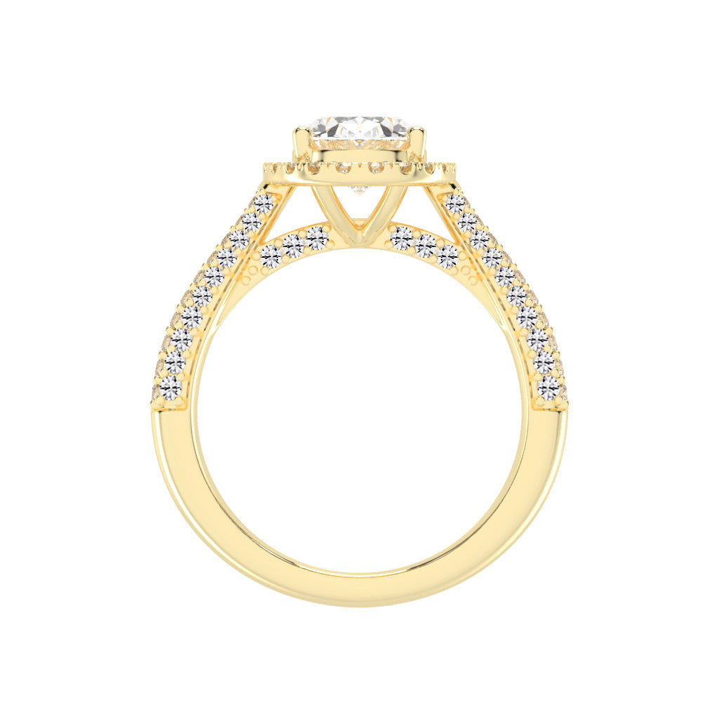Halistar Oval Shape Halo Lab Diamond Ring