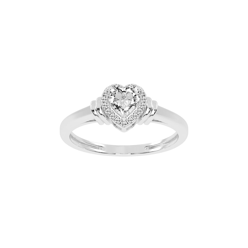 Deliquea Cathedral Heart Shape Delicate Lab Diamond Ring
