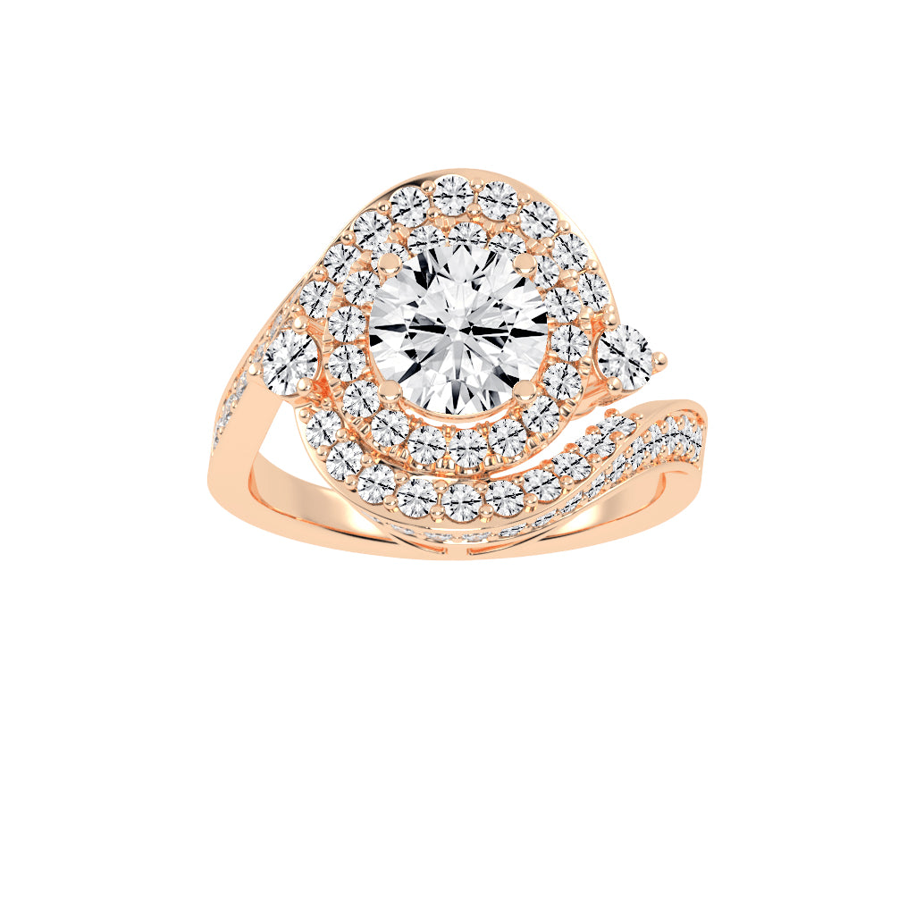 Chimerra Freeform Round Cut Classic Lab Diamond Ring