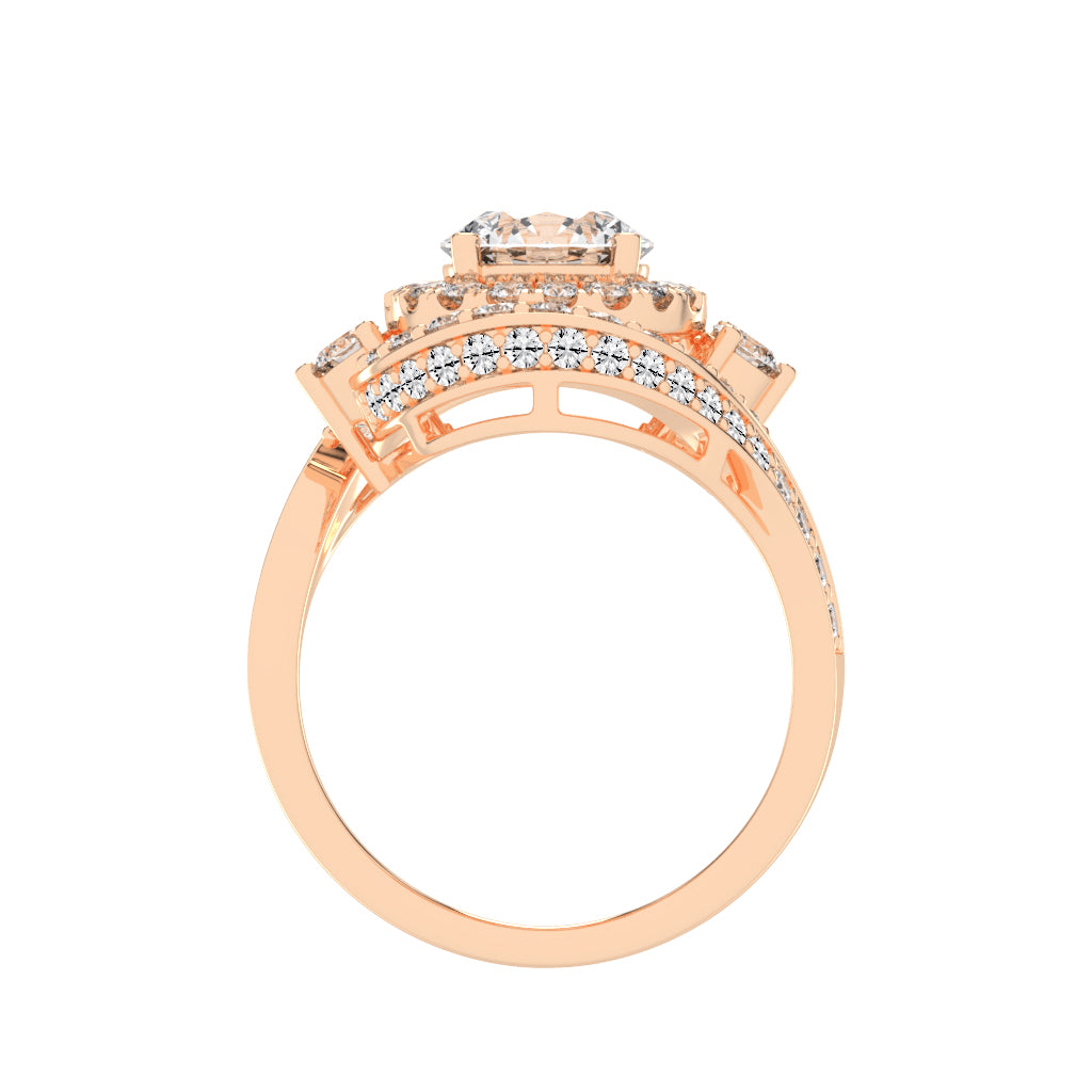 Chimerra Freeform Round Cut Classic Lab Diamond Ring