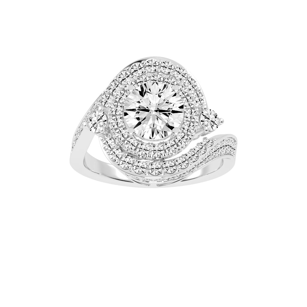 Chimerra Freeform Round Cut Classic Lab Diamond Ring