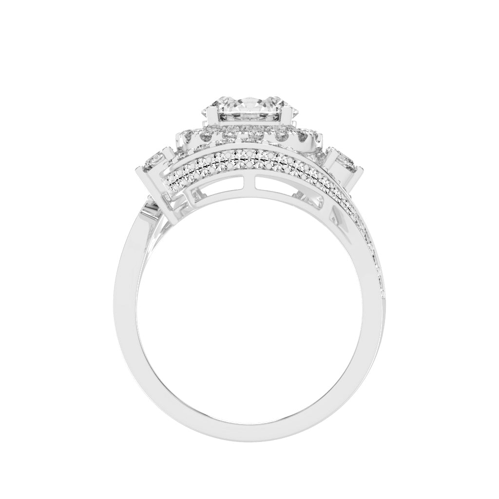 Chimerra Freeform Round Cut Classic Lab Diamond Ring