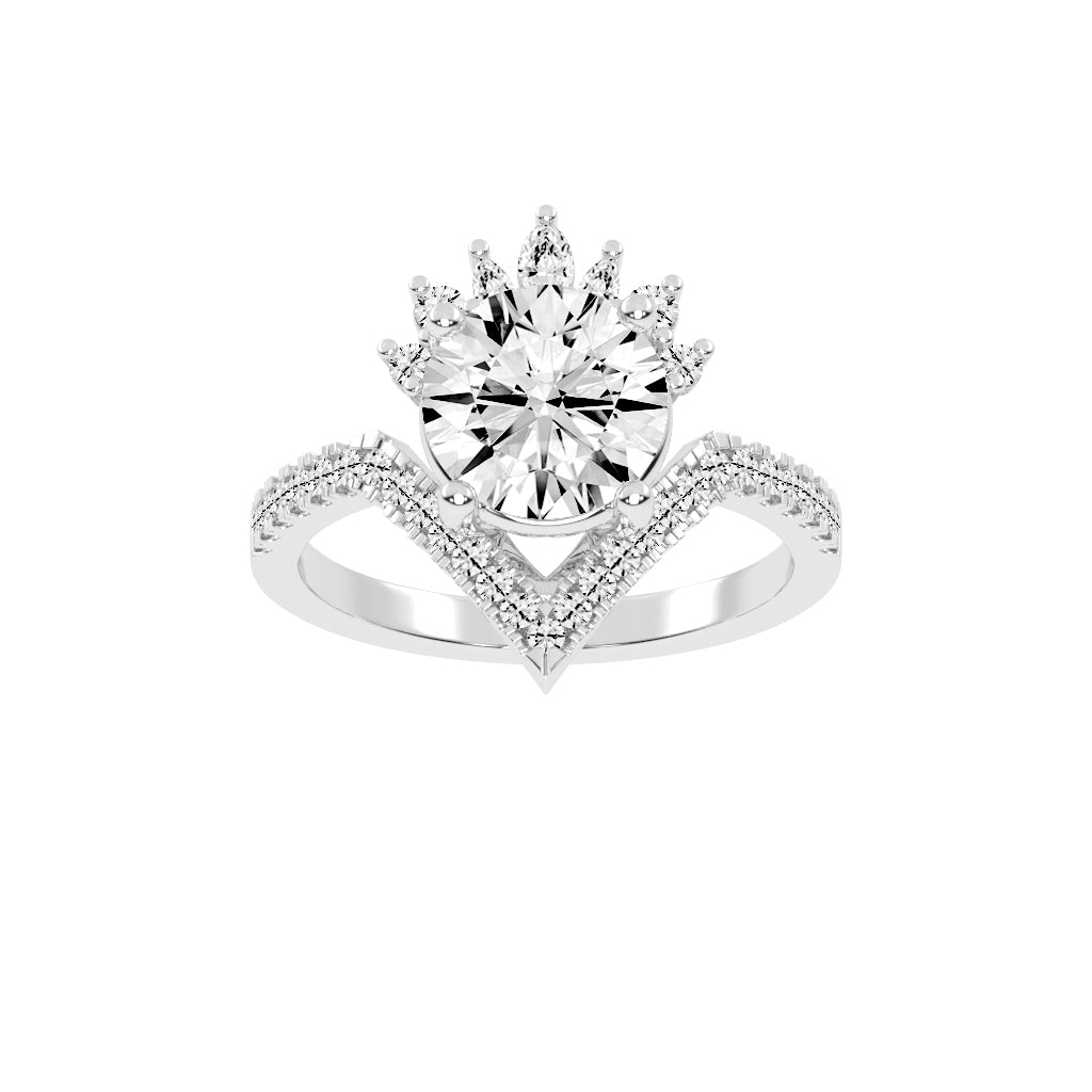 Cervaluxe Crown Style Lab Diamond Ring