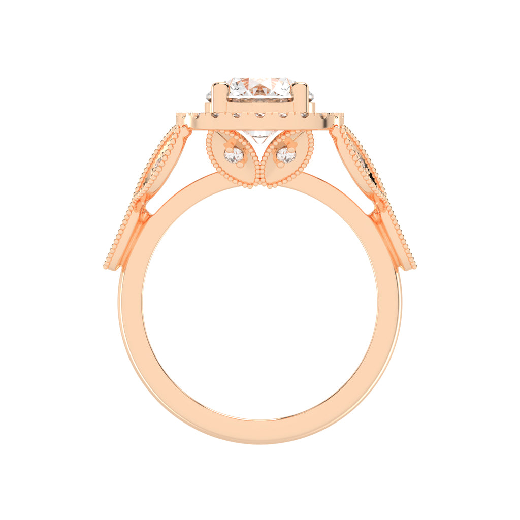 Halexia Standard Round Cut Halo Lab Diamond Ring