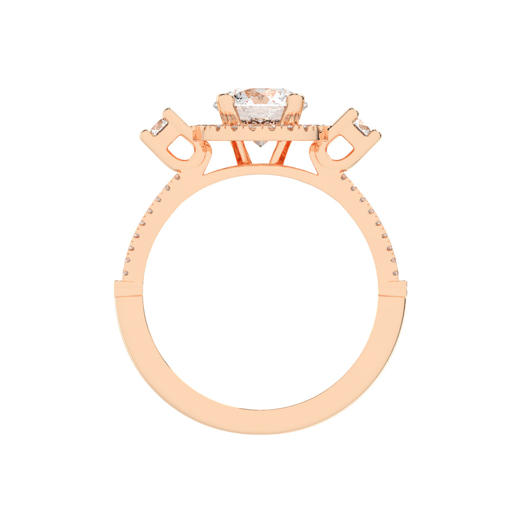 Dynavora Split Shank Round Cut Classic Lab Diamond Ring