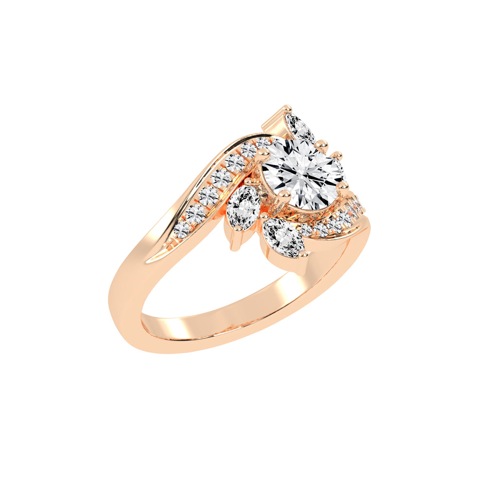 Diamovelle Bypass Round Lab Diamond Ring