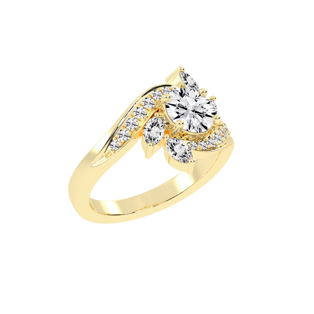 Diamovelle Bypass Round Lab Diamond Ring