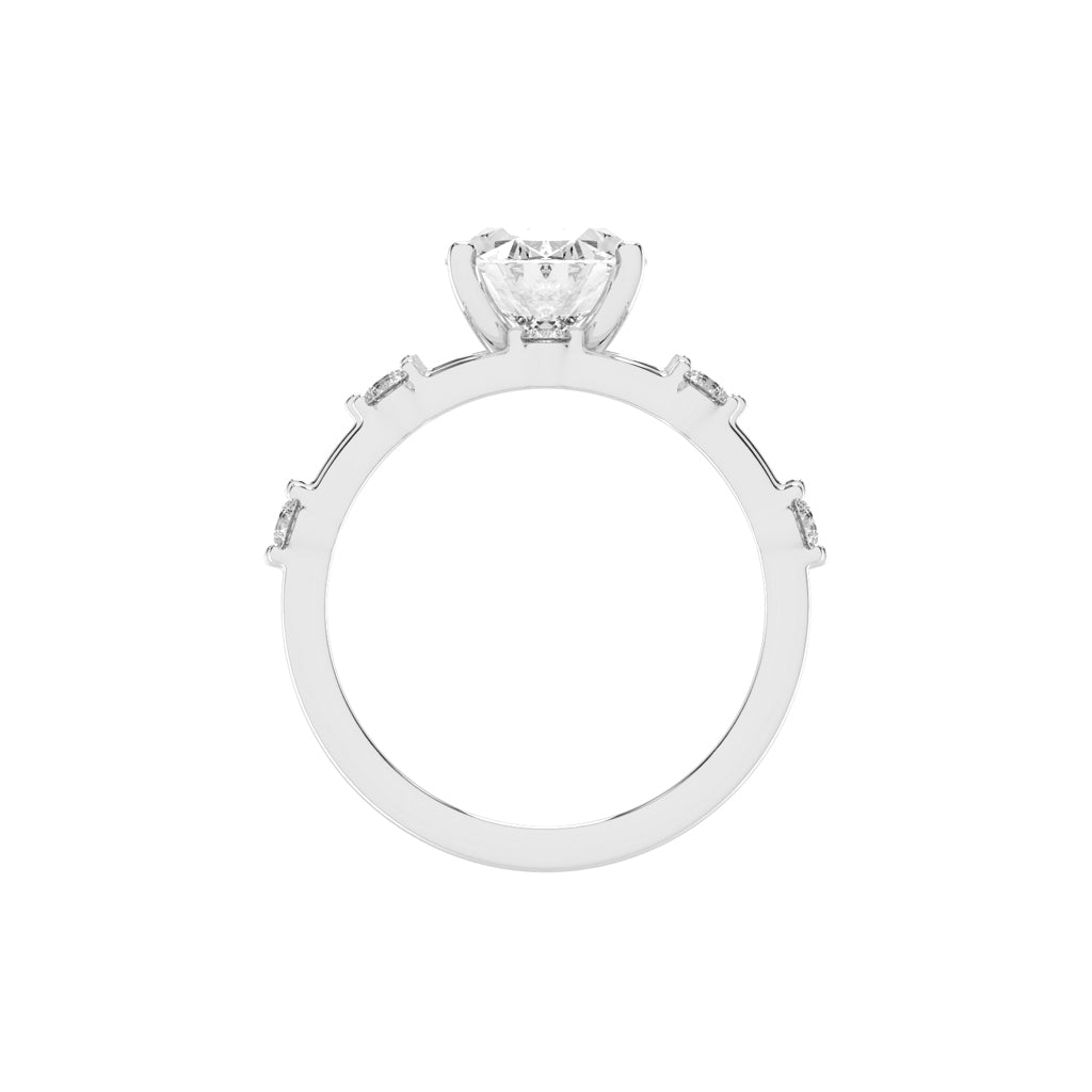 Sidenity Oval Cut Sides Stone Lab Diamond Ring