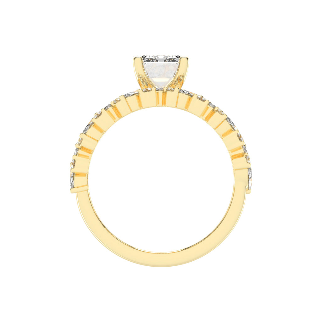 Diamora Bezel Emerald Cut Classic Lab Diamond Ring