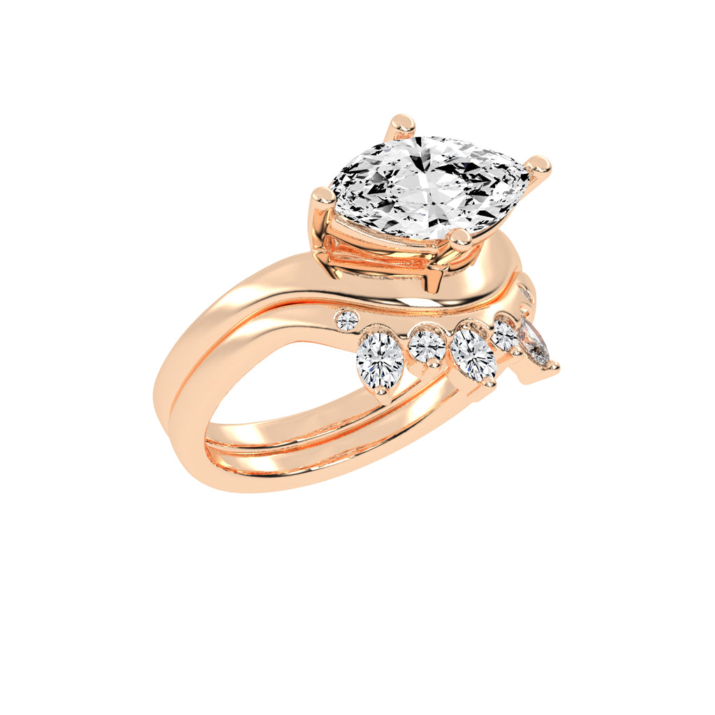 Veridia Thread Shank Marquise Cut Lab Diamond Ring