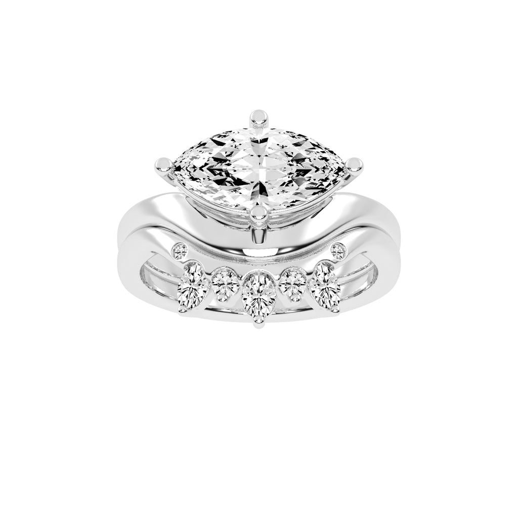 Veridia Thread Shank Marquise Cut Lab Diamond Ring